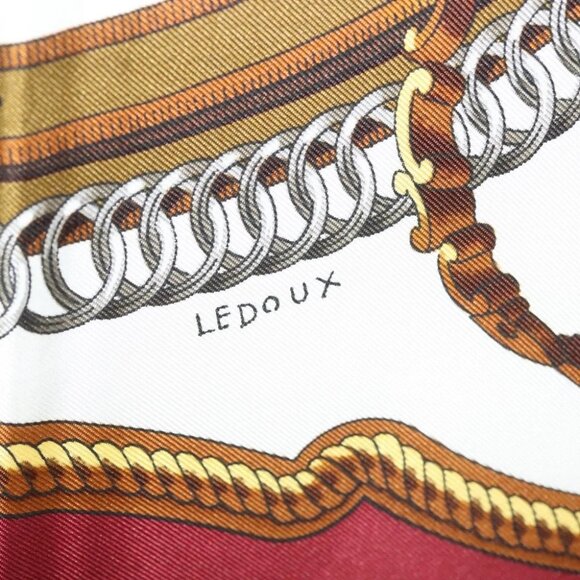 HERMES Carre 90 Scarf ""REPRISE"" Silk Red - Picture 14 of 15